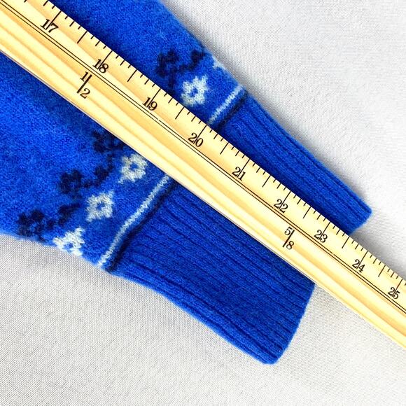 J. Crew Fair Isle Sweater Women L Blue Alpaca Merino Wool Blend Nordic Crewneck‎ - Picture 7 of 8